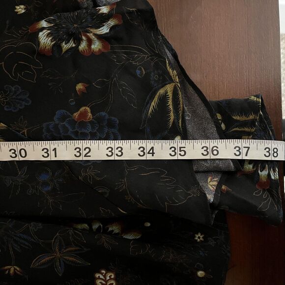 A.L.C. Dress Womens 0 Black Floral Silk Lace Panel Long Sleeve Handkerchief Hem - Picture 7 of 7